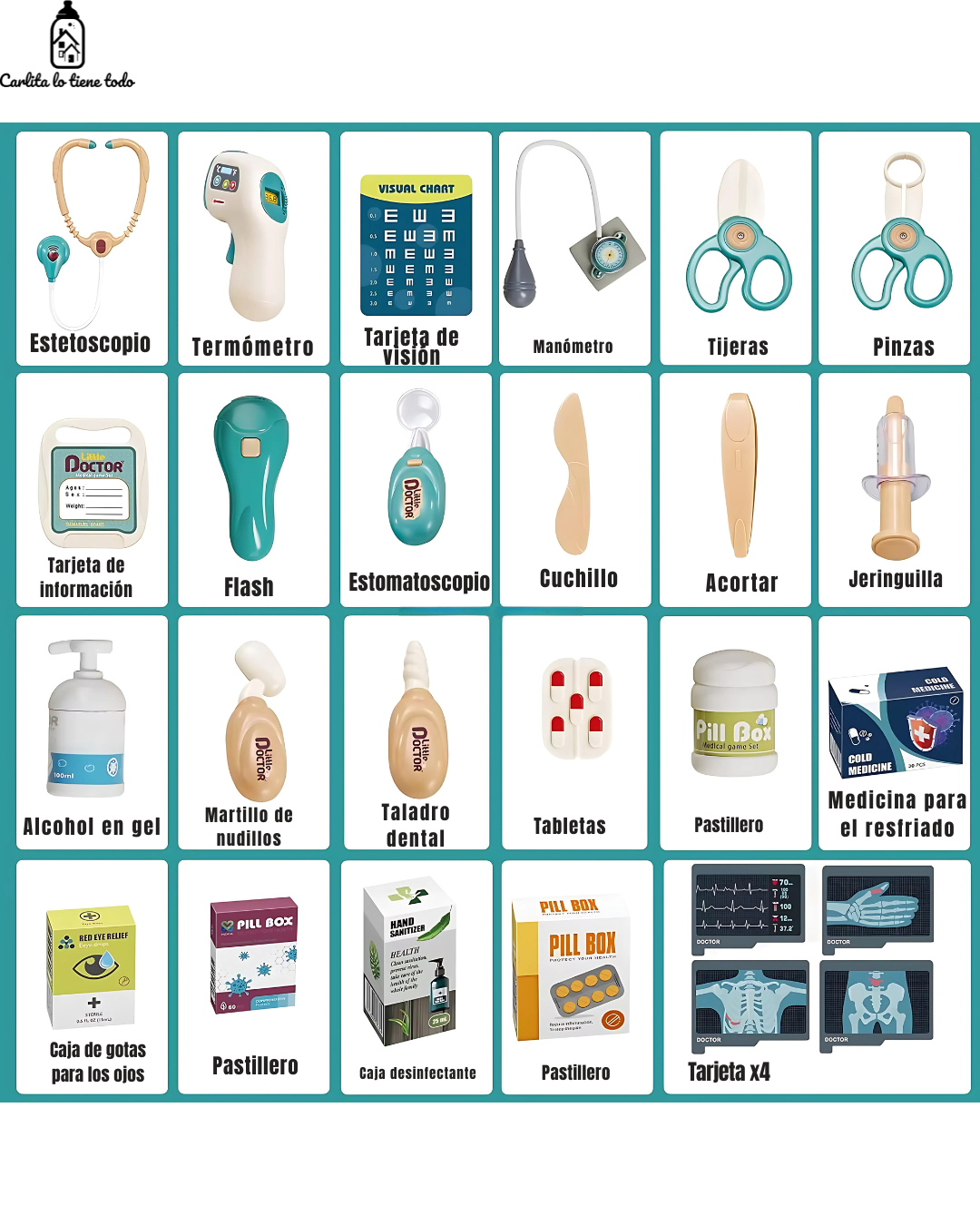 Set de Doctor para Niños 3+ | Carrito Médico Educativo