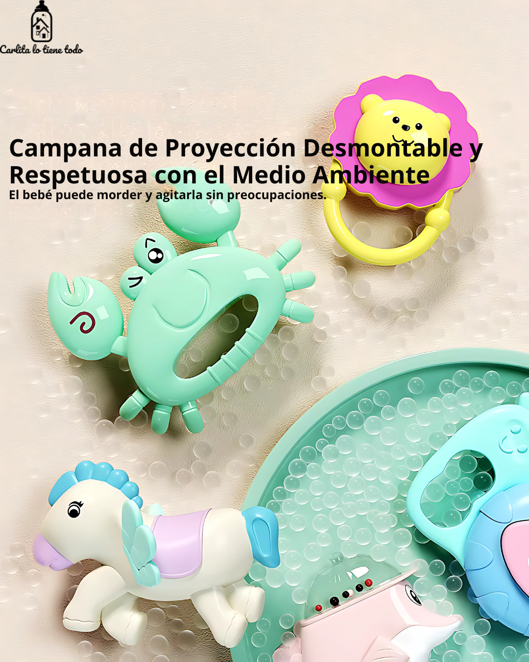 Campana Musical Bebé 5-en-1 con Luz, Proyector y Control
