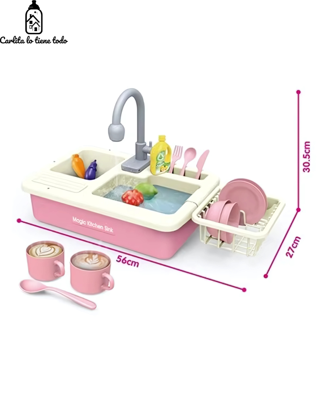 Fregadero Infantil con Agua Real – Juego de Cocina para Niños | Carlita Bolivia