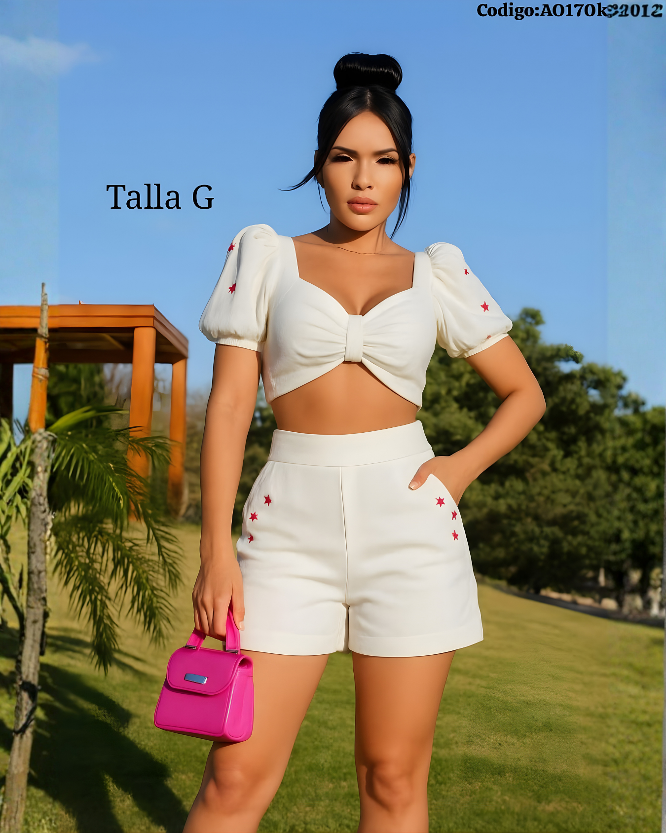 Conjunto corto elegante de verano para mujer en tela sastre | Mundo Carlita