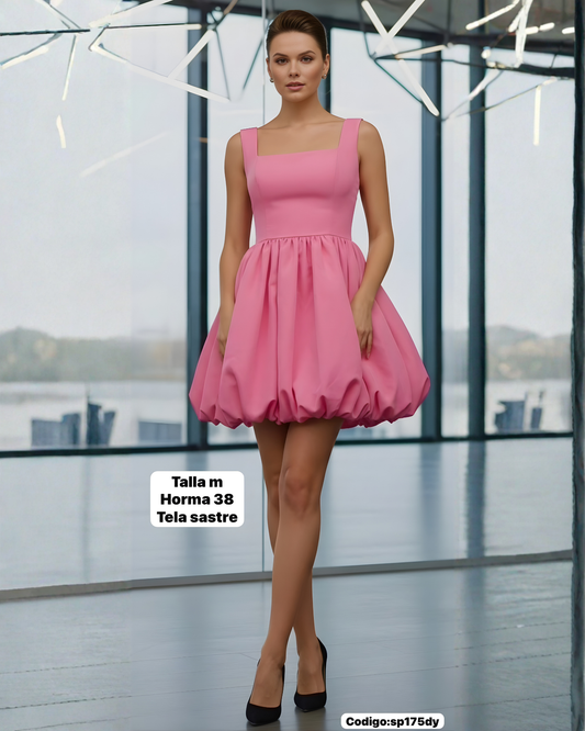 Vestido Mini Globo de Tela Sastre (Estructurado)