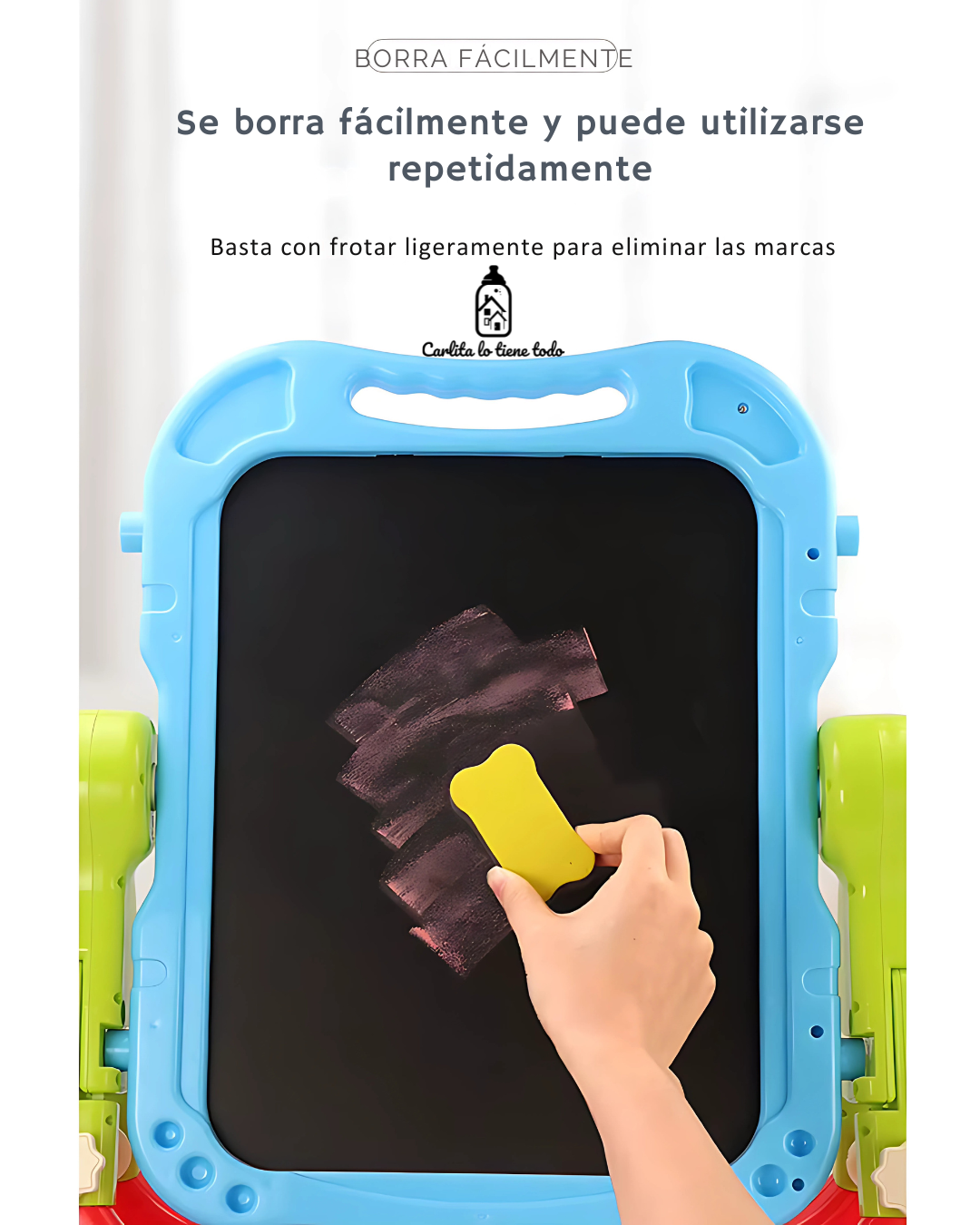 Pizarra Infantil Magnética 2 en 1 Doble Cara (Blanca/Negra) Giratoria 360° con Accesorios