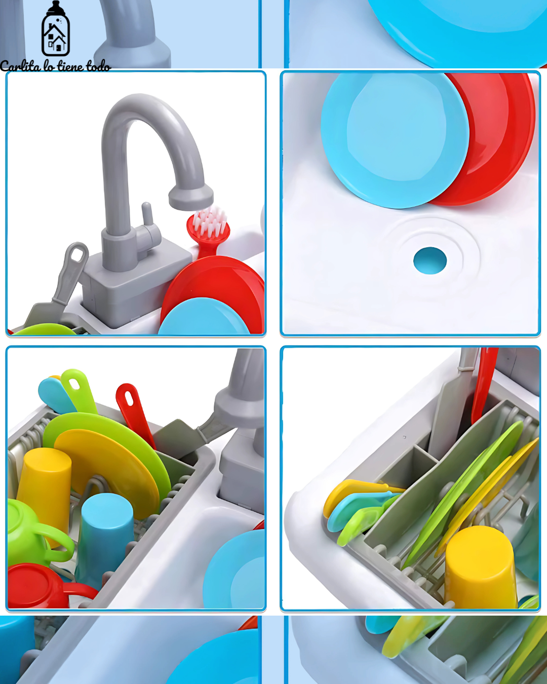 Fregadero Infantil con Agua Real – Juego de Cocina para Niños | Carlita Bolivia