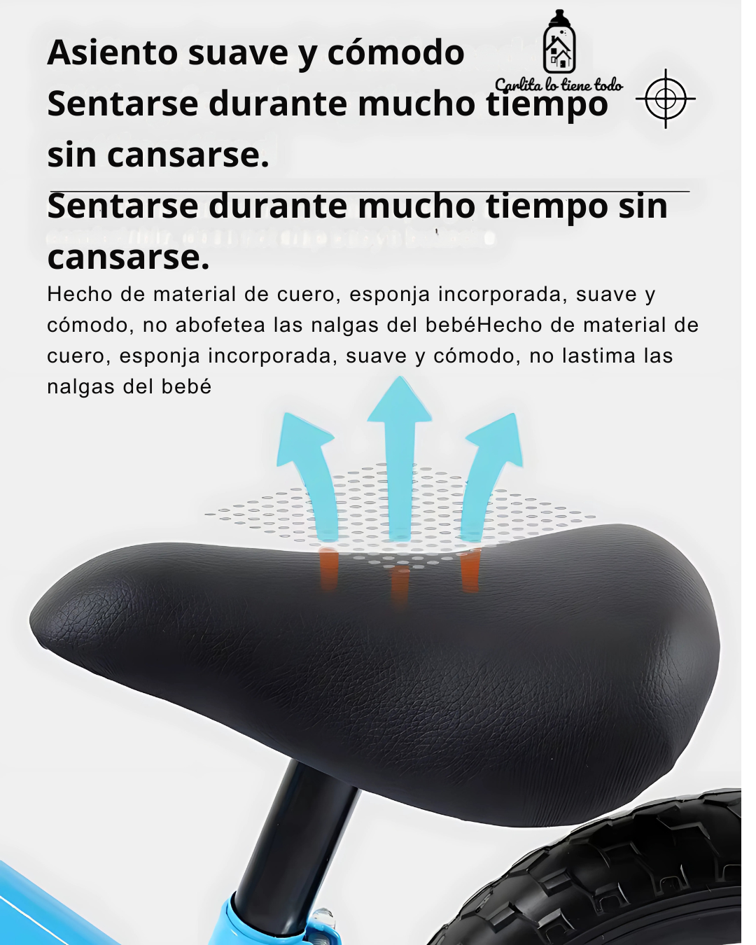 Bicicleta de Equilibrio 12″ para Niños 2–5 Años | Ruedas Antipinchazos, Asiento Ajustable | Celeste y Rosado