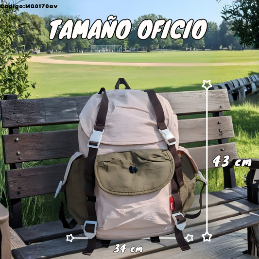 Mochila Tamaño Oficio 43×34 cm con Tapa | Variantes Casual, Divertido y Clásico
