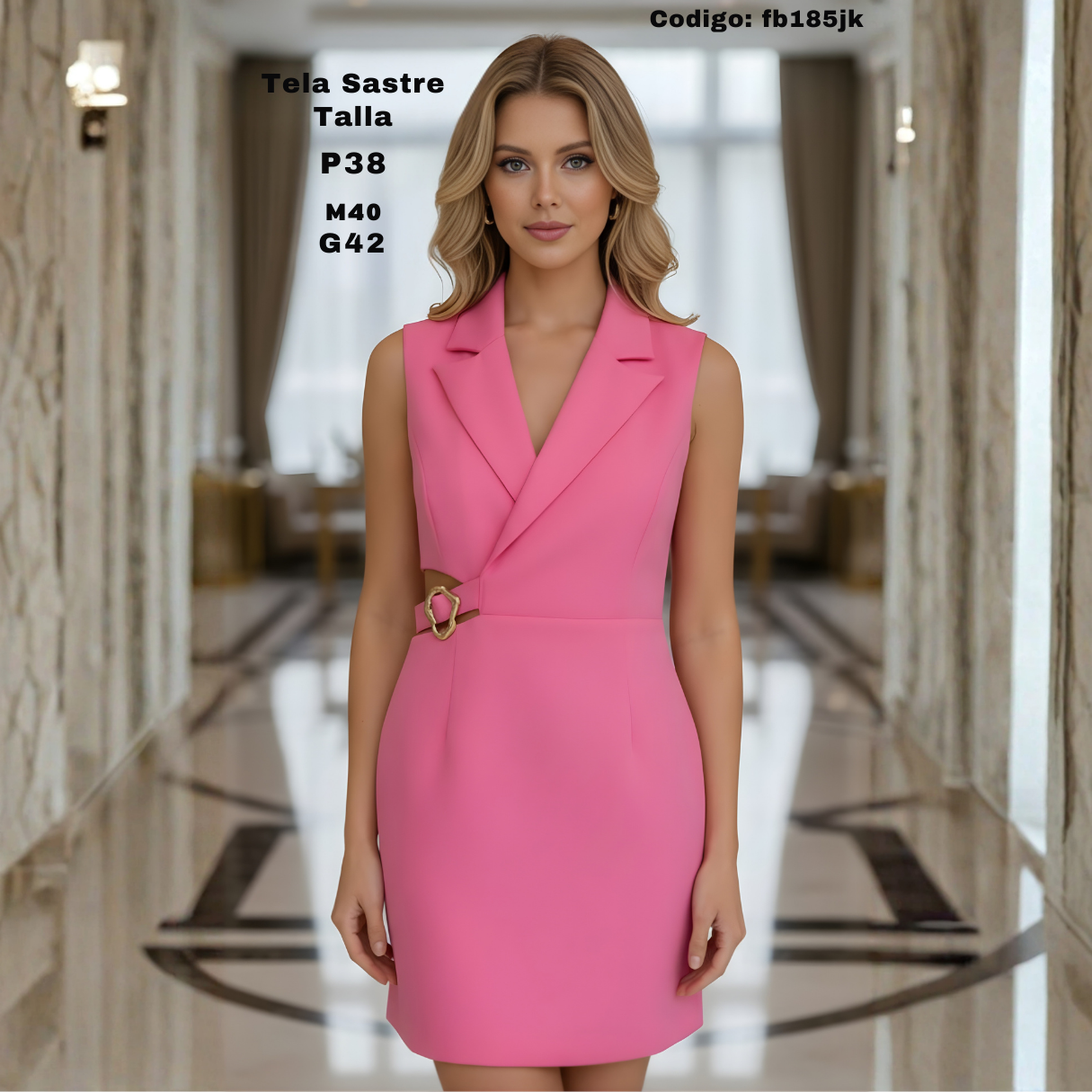 Vestido Sastre sin Mangas con Espalda Cruzada – Elegancia que Estiliza