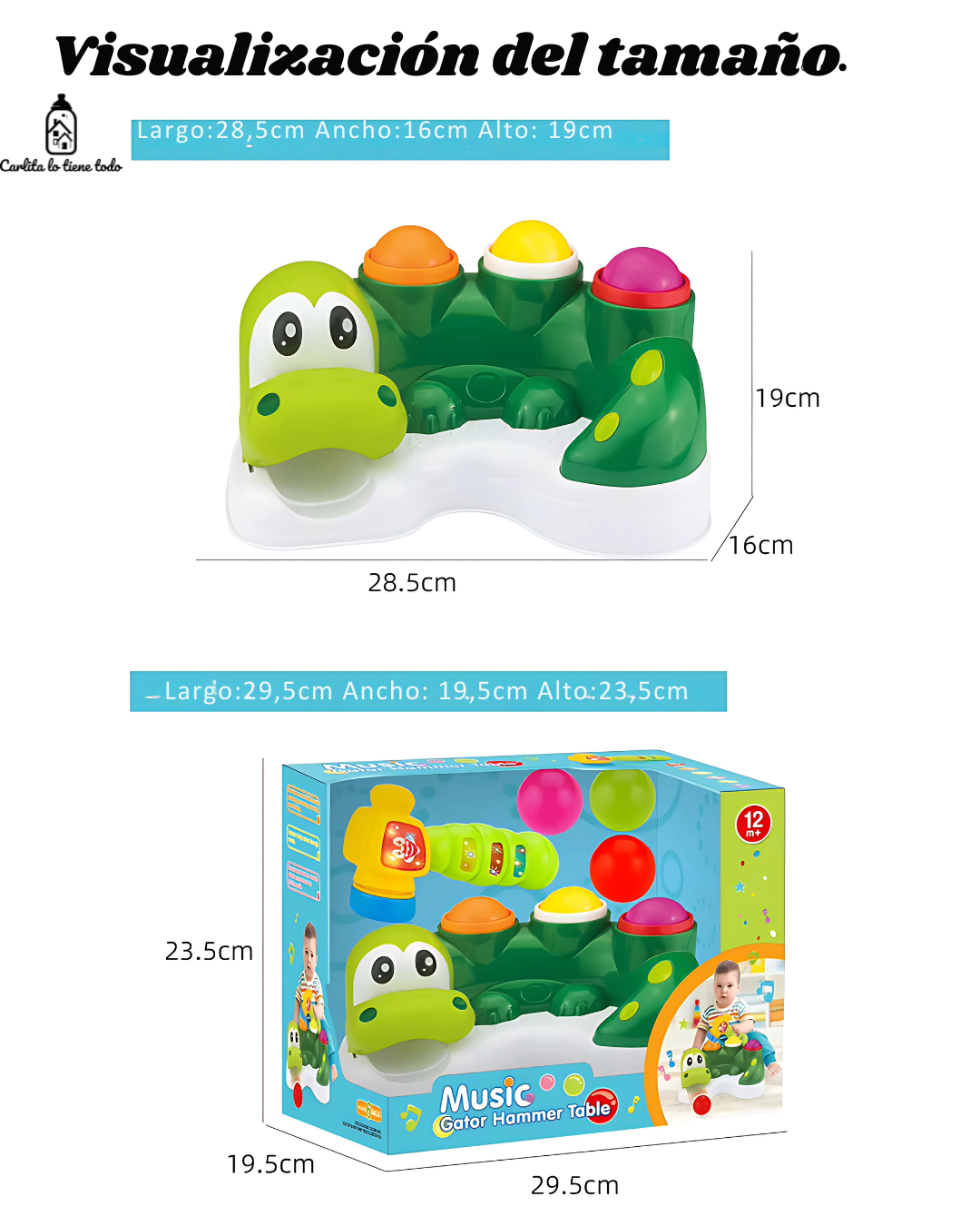 Gator Hammer Table – Martillo Musical para Bebés con Luces y Sonidos (Juguete Educativo desde 12m)