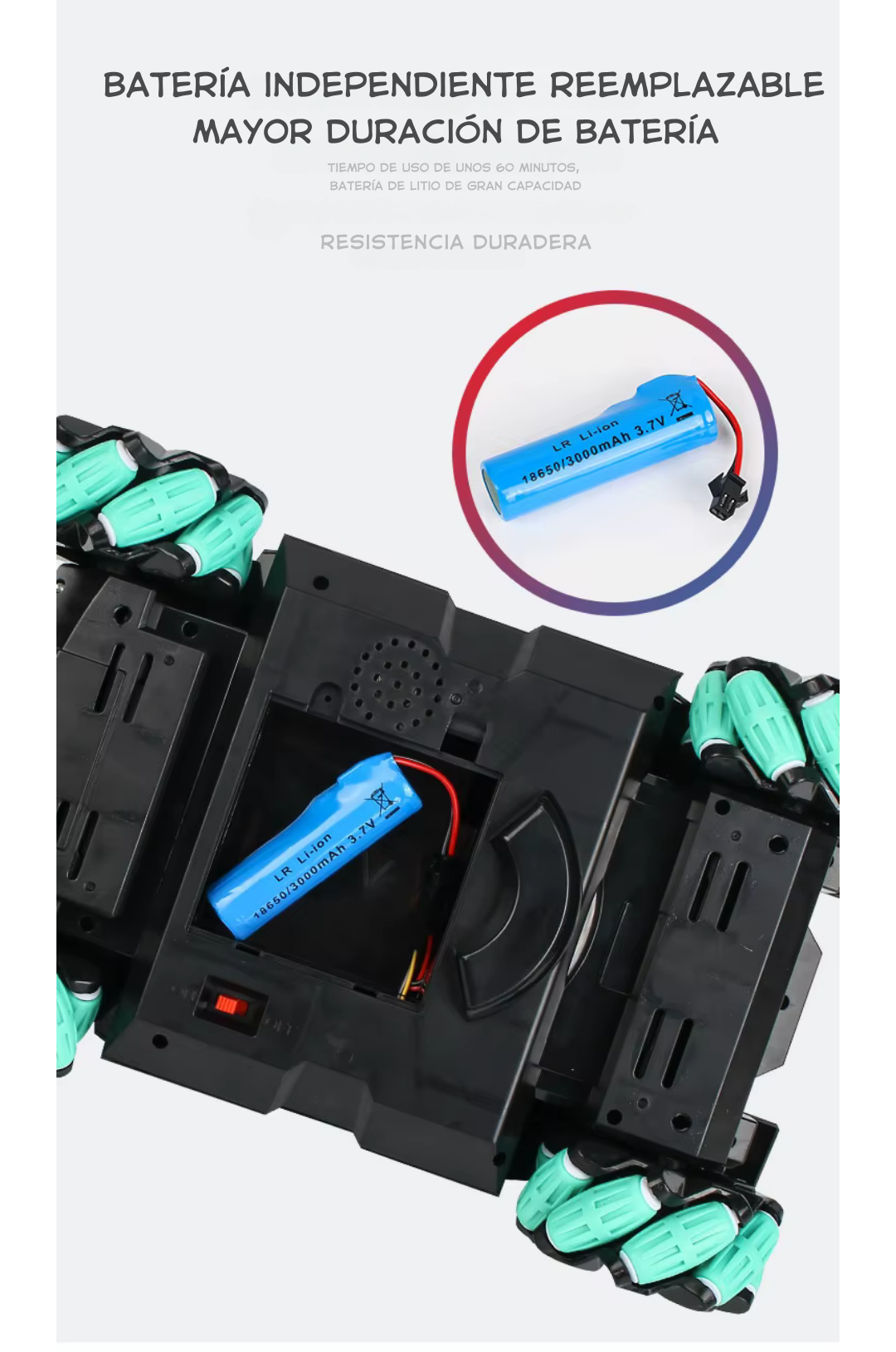 Tanque RC KYK 386 (1:20) con Luces – Doble Control (Control + Pulsera) y Bolitas de Silicona