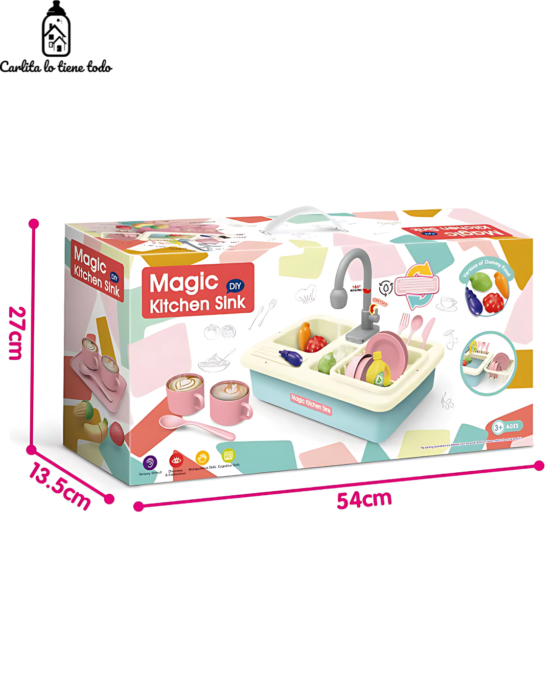 Fregadero Infantil con Agua Real – Juego de Cocina para Niños | Carlita Bolivia