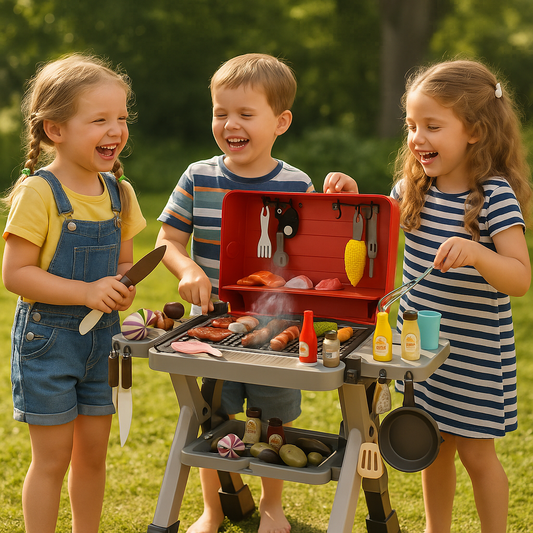 Parrilla Barbacoa Infantil 66 cm con Humo y Música | Cocina de Juguete DWI Dowellin