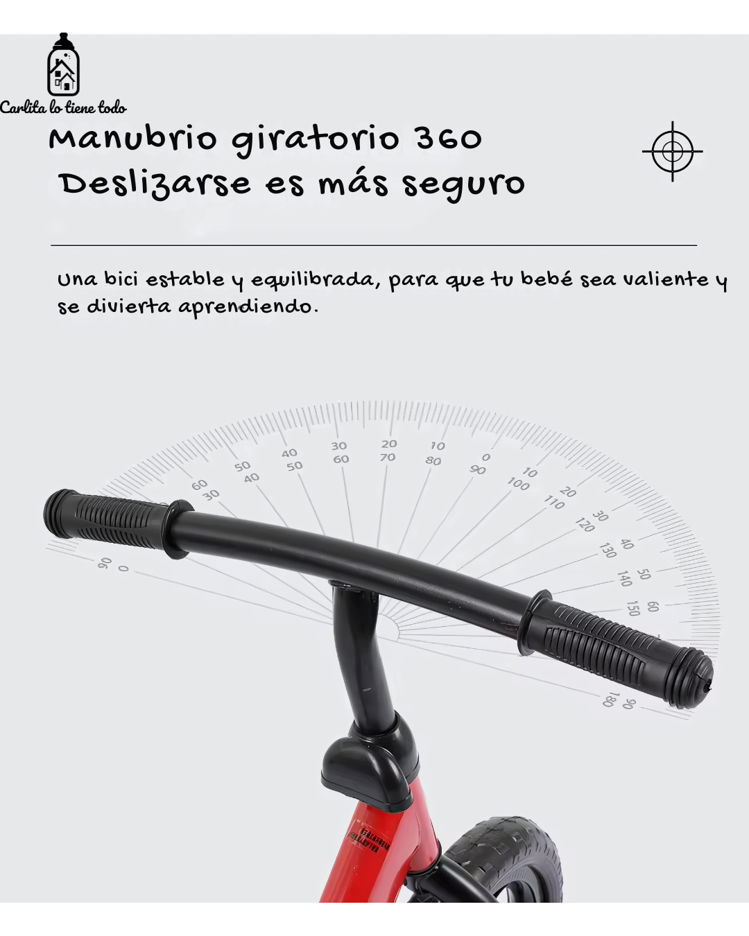 Bicicleta de Equilibrio 12″ para Niños 2–5 Años | Ruedas Antipinchazos, Asiento Ajustable | Celeste y Rosado