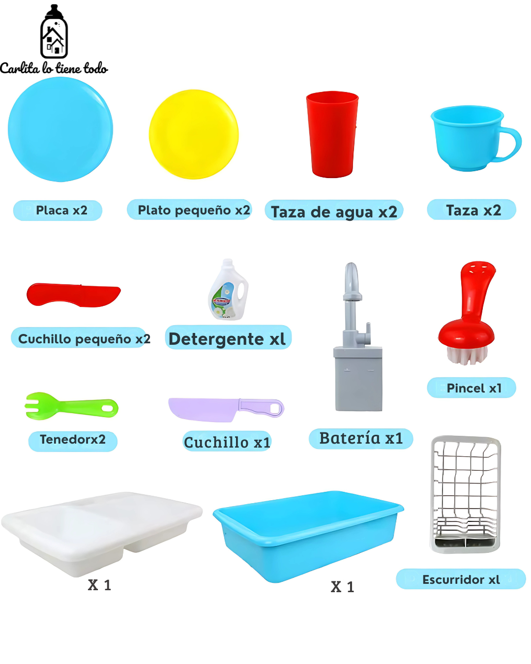 Fregadero Infantil con Agua Real – Juego de Cocina para Niños | Carlita Bolivia
