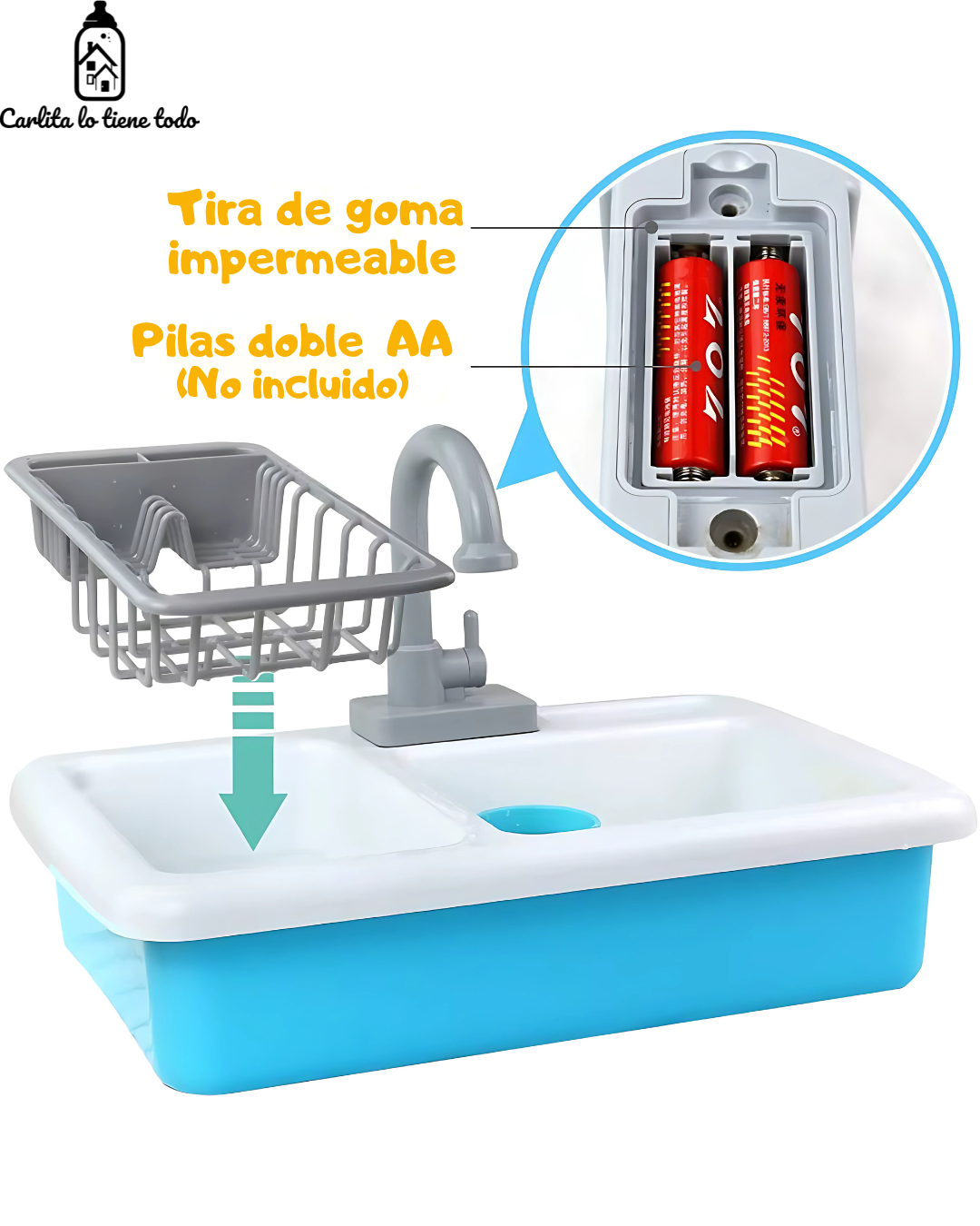 Fregadero Infantil con Agua Real – Juego de Cocina para Niños | Carlita Bolivia