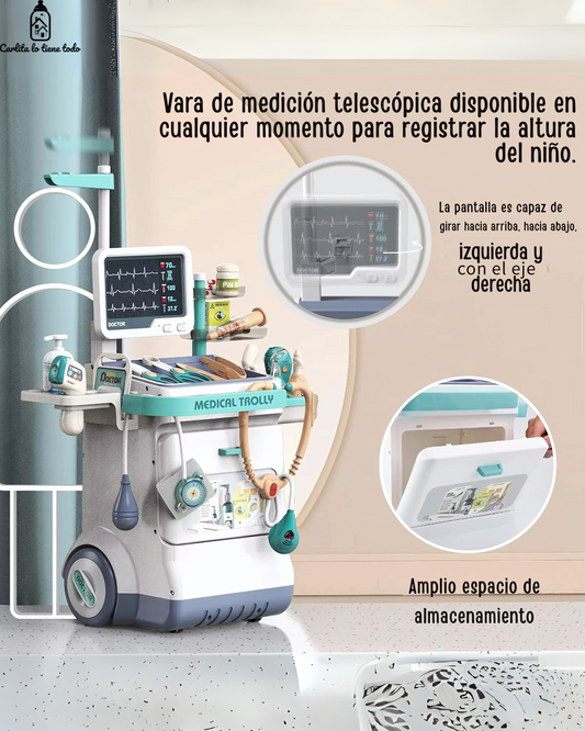 Set de Doctor para Niños 3+ | Carrito Médico Educativo