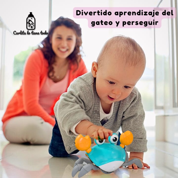 Cangrejo Interactivo para Gateo de Bebé | Sensor Obstáculos, Luces y Música