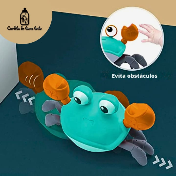 Cangrejo Interactivo para Gateo de Bebé | Sensor Obstáculos, Luces y Música