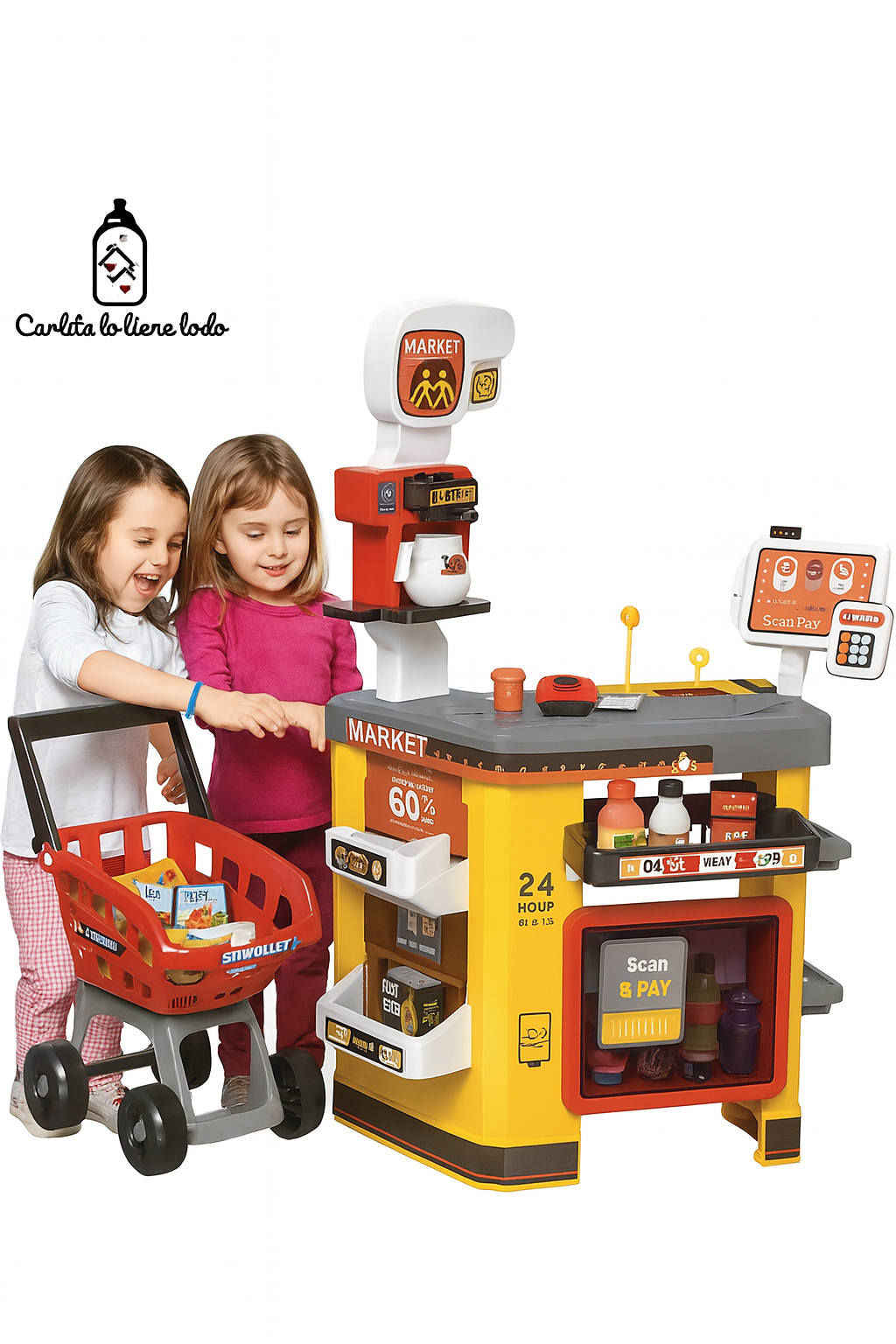 Supermercado Infantil de Juguete | Compacto con carrito, luces, sonidos y accesorios