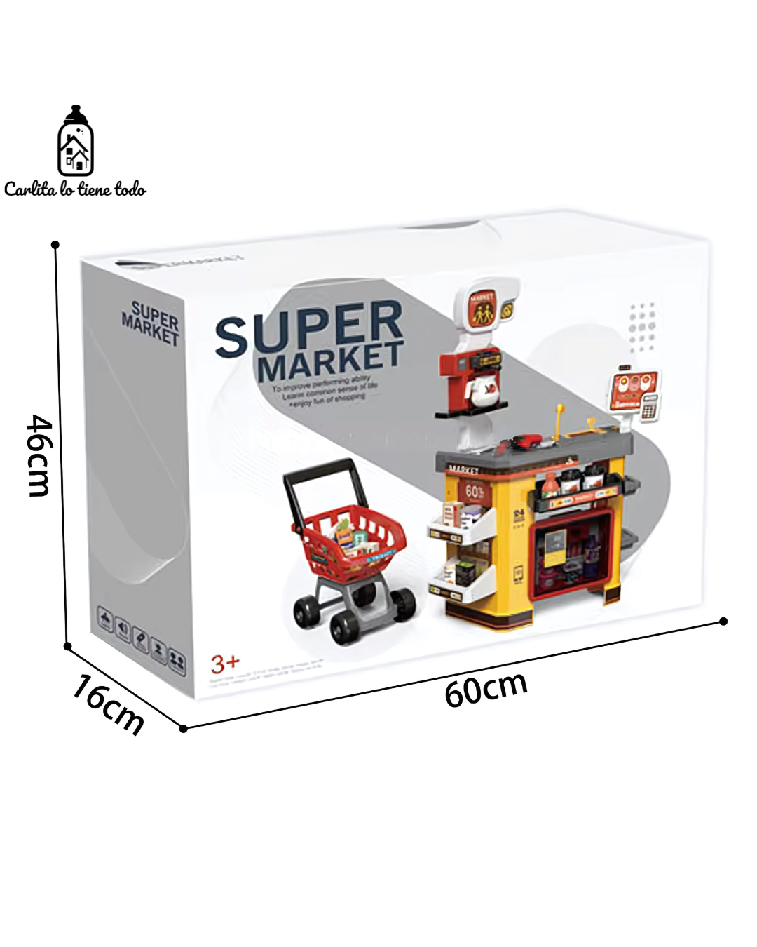 Supermercado Infantil de Juguete | Compacto con carrito, luces, sonidos y accesorios