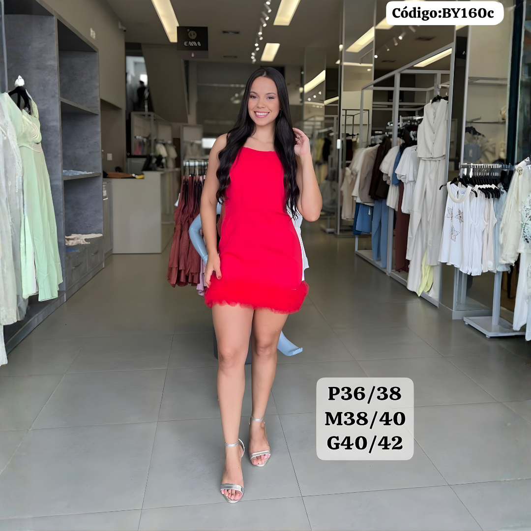 Vestido Mini Corset con Plumas en el Bajo – Glam de Fiesta