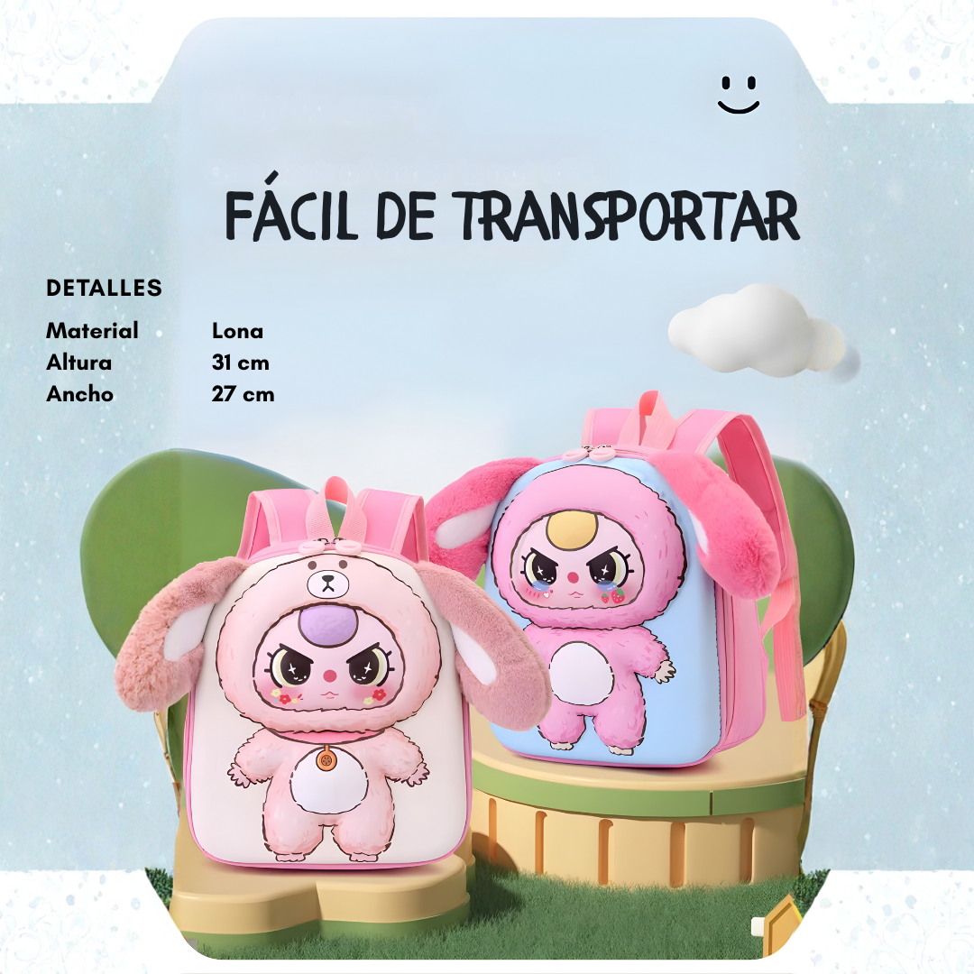 Mochila Infantil Animalitos de Ensueño 31x27 – Lona Peluche