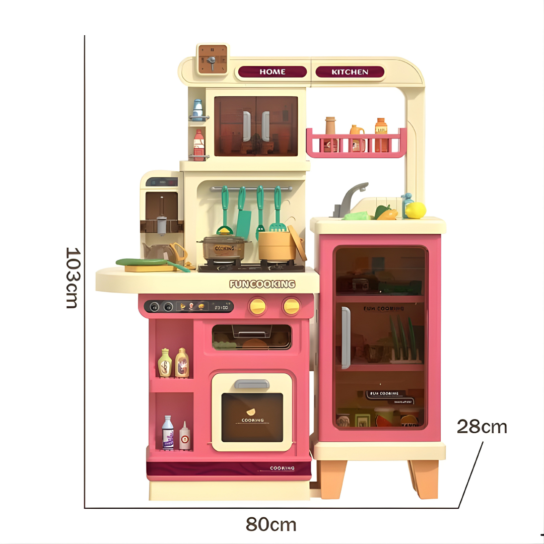 Cocina Infantil Grande 103 cm con Vapor, Luces y Agua