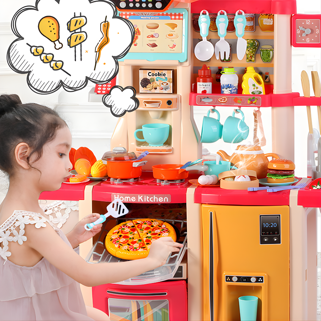 Cocina Infantil Premium 1 Metro Interactiva con Vapor, Luces y Agua