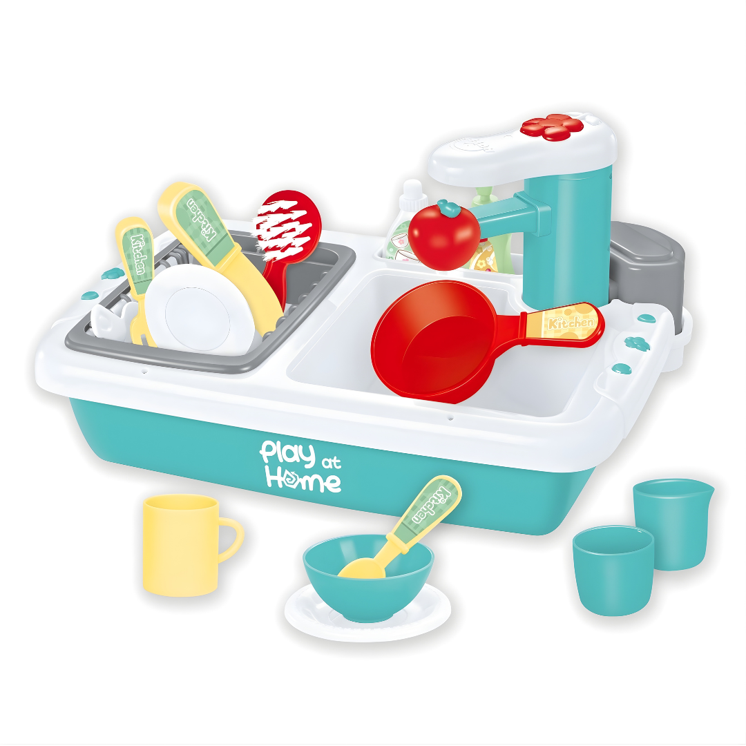 Fregadero de Juguete con Agua Corriente (Eléctrico) + Accesorios | Cocina Infantil Unisex 2–7 Años