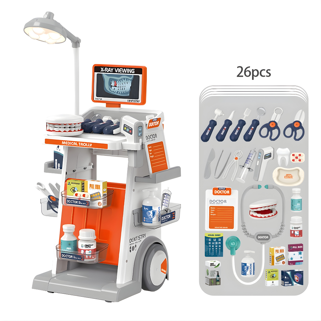 Carro Médico Dentista – Juego de Rol (30 piezas)