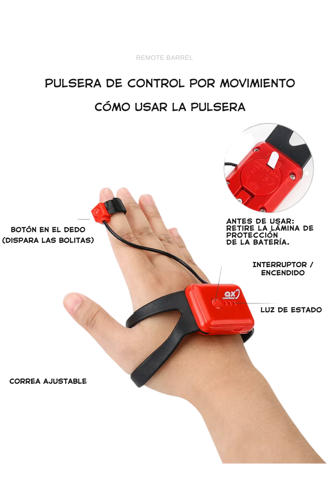 Tanque RC KYK 386 (1:20) con Luces – Doble Control (Control + Pulsera) y Bolitas de Silicona
