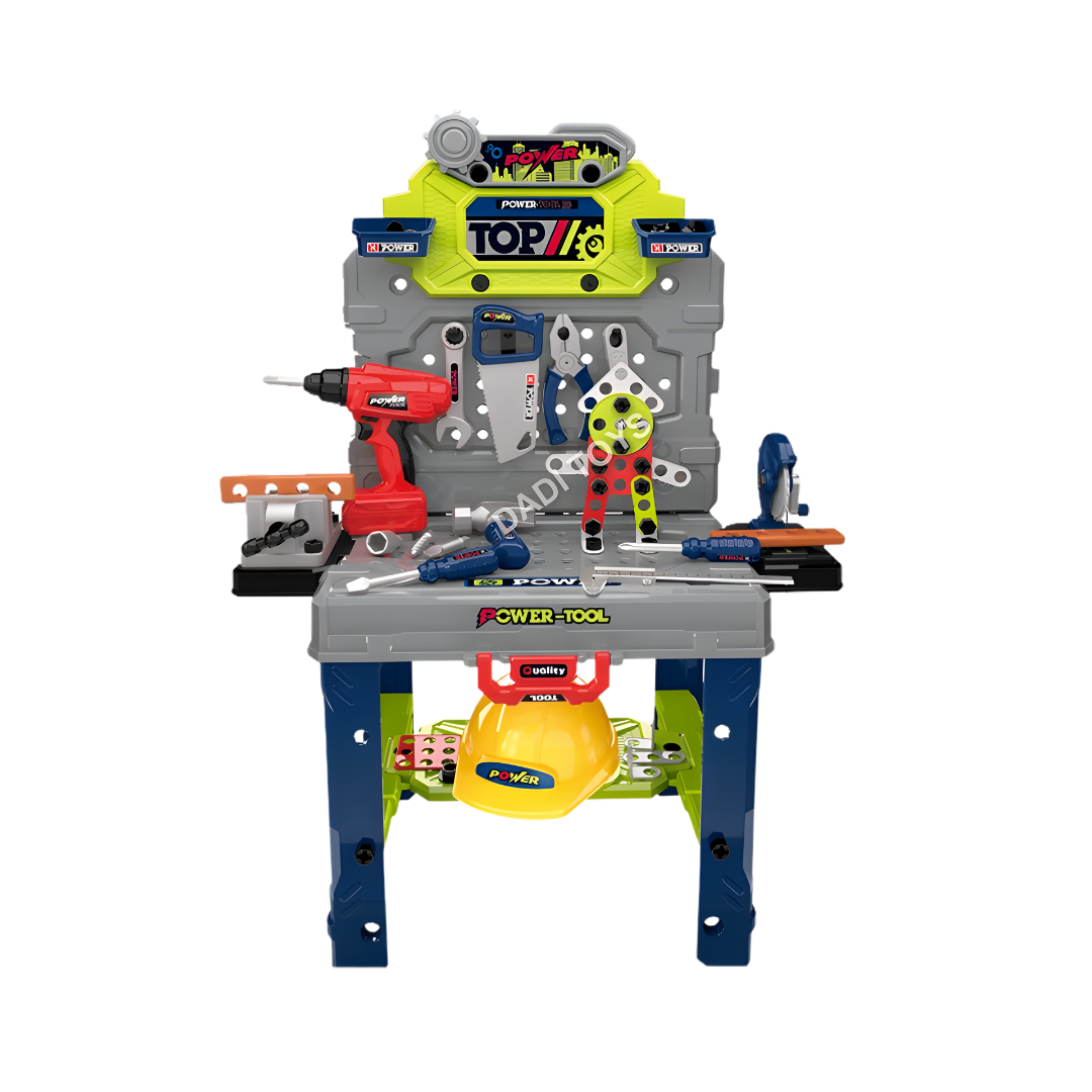 Mesa de Herramientas Infantil 2 en 1 | Taller de Juego de Rol Educativo