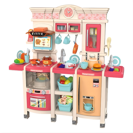 Cocina Infantil Grande 100 cm con Vapor, Luces, Sonidos y Agua – 108 Piezas