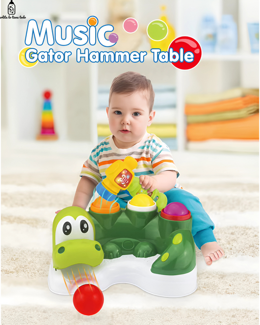 Gator Hammer Table – Martillo Musical para Bebés con Luces y Sonidos (Juguete Educativo desde 12m)