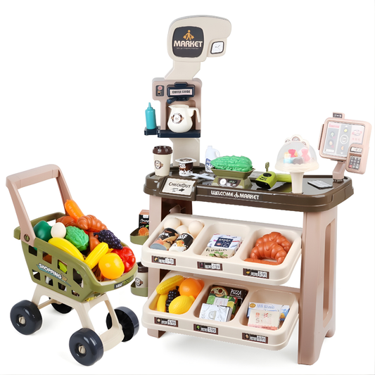 Supermercado Infantil con Caja Registradora y Carrito 84 cm