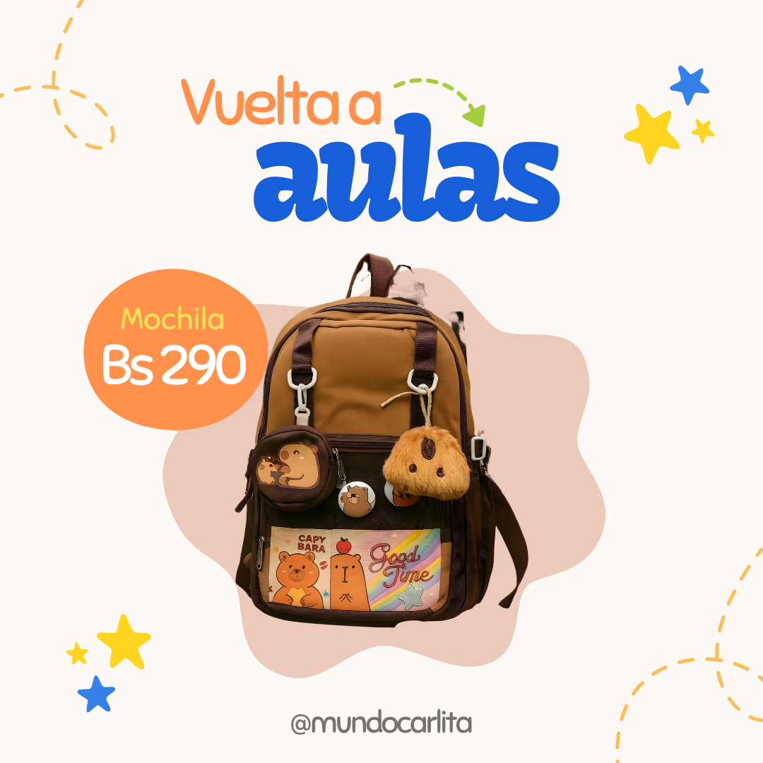Mochila Archivador Capibara con Accesorios – 43×32×17 cm (Tamaño Oficio)