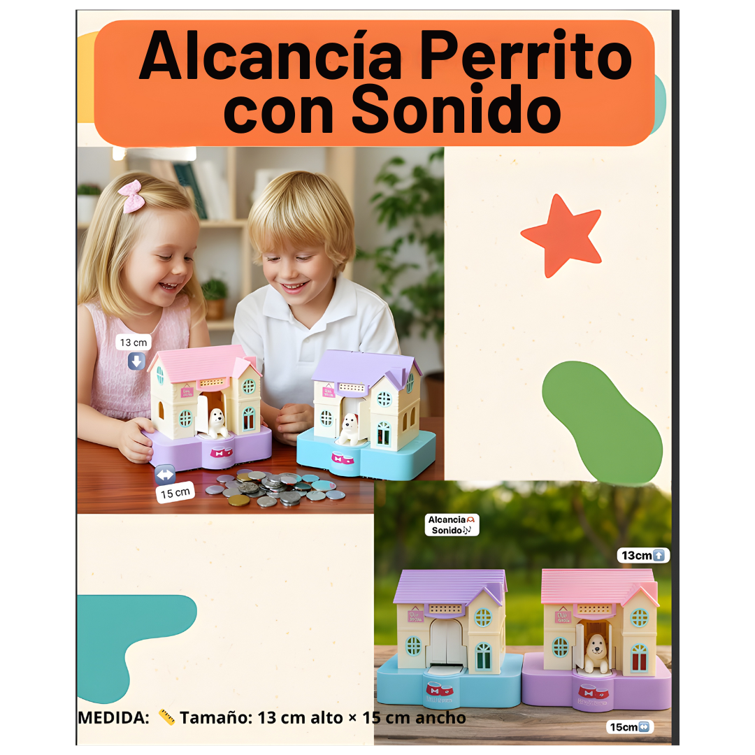 Alcancía Perrito en Casita – Money Bank Infantil (Monedas) | Regalo Educativo