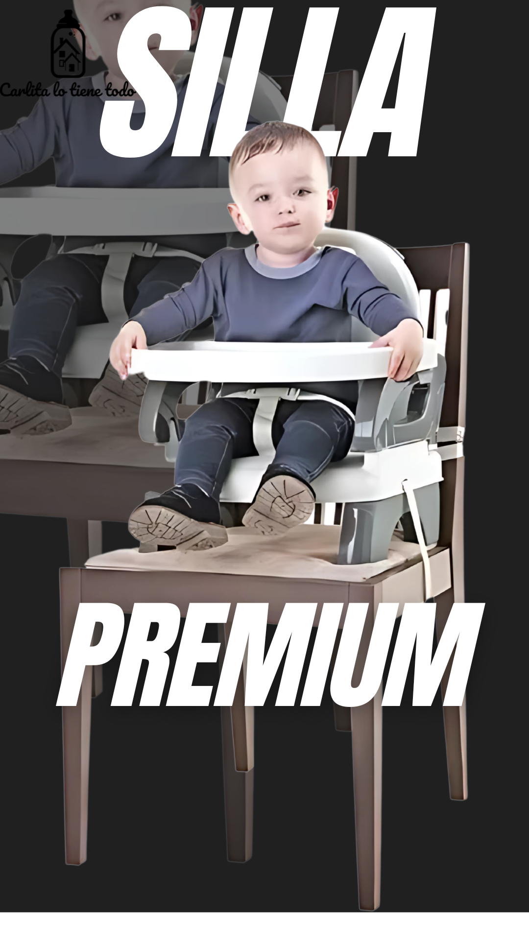 Silla de alimentación portátil bebé | Booster Rosado/Plomo