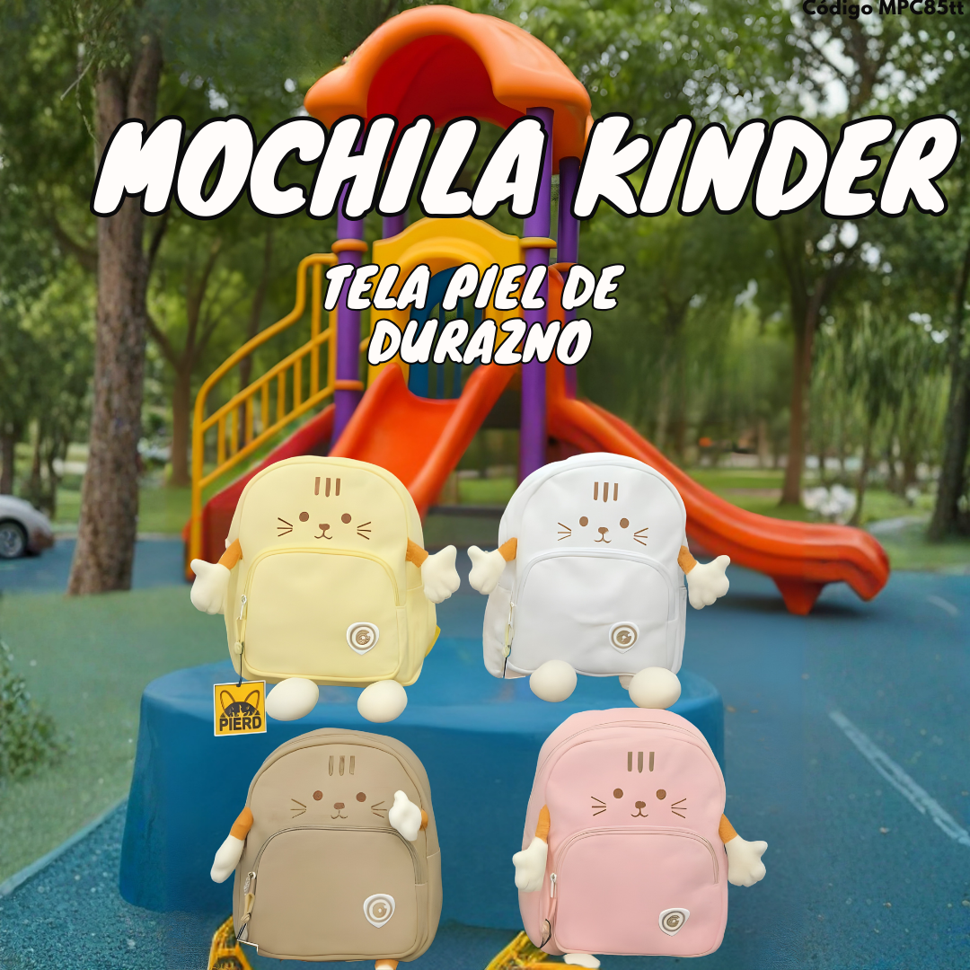Mochila Kinder con Patitas (Gatito) – 32.5×25×14 cm
