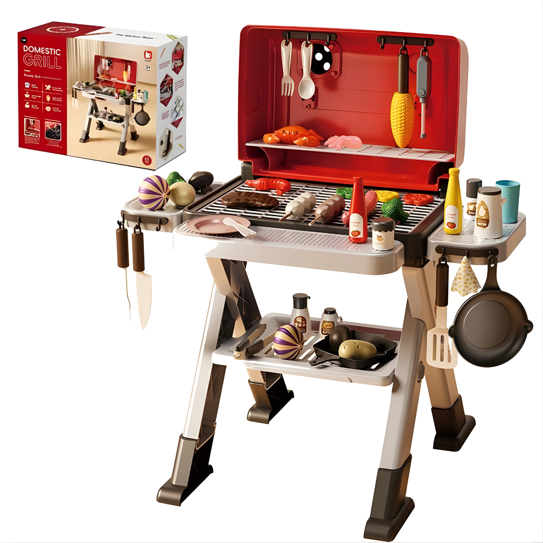 Parrilla Barbacoa Infantil 66 cm con Humo y Música | Cocina de Juguete DWI Dowellin