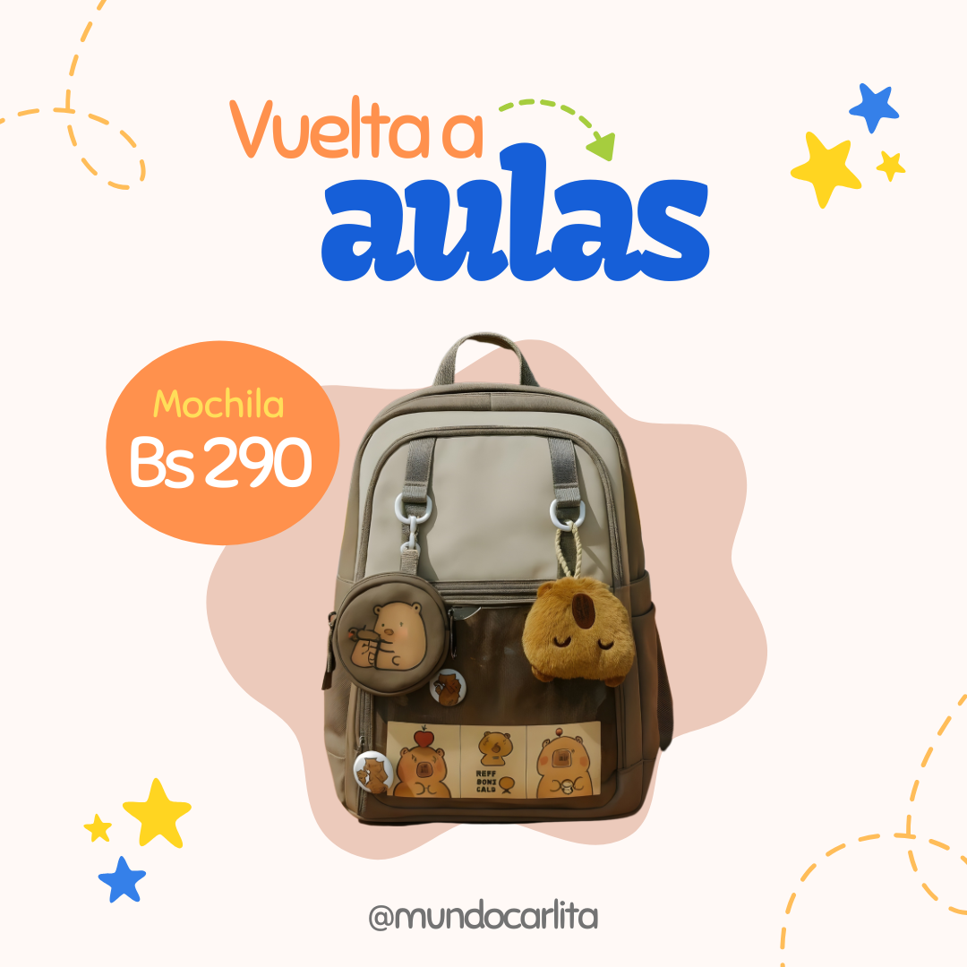 Mochila Archivador Capibara con Accesorios – 43×32×17 cm (Tamaño Oficio)
