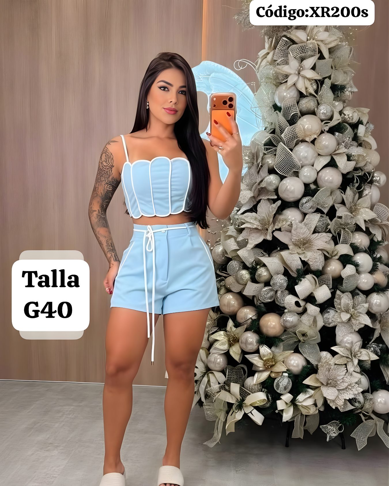 Conjunto Corset Chic: Top tipo bustier + Short tiro alto con lazo