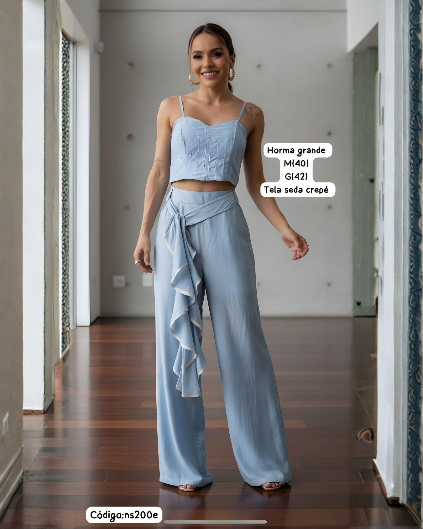 Conjunto Elegante 2 Piezas “Brisa” – Top Corset + Palazzo con Lazo