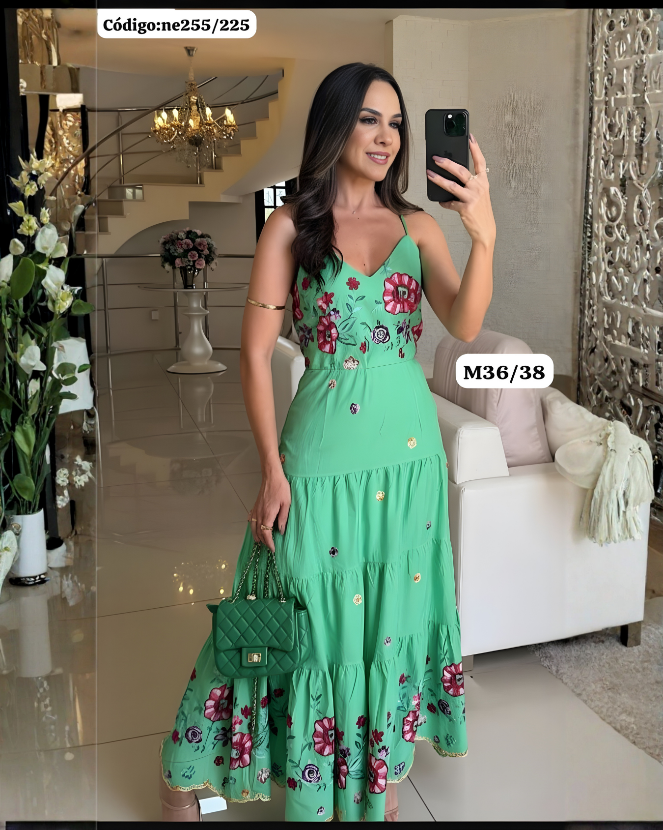 Vestido Largo Bordado “Jardín de Lino” – Fresco, Elegante y Súper Femenino