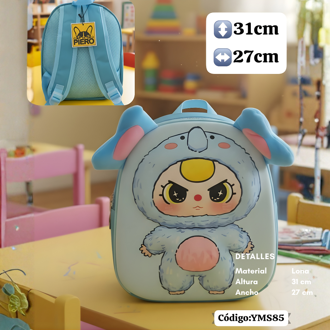 Mochila Infantil Animalitos de Ensueño 31x27 – Lona Peluche