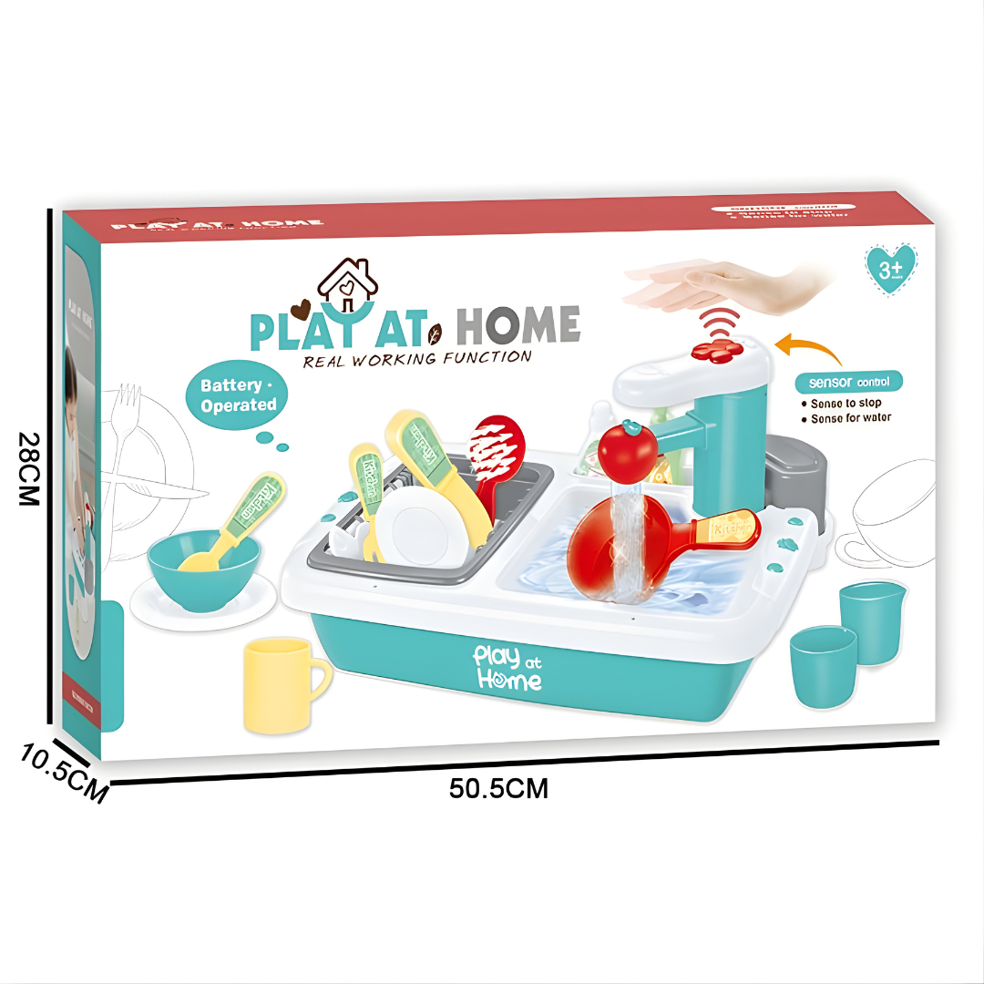 Fregadero de Juguete con Agua Corriente (Eléctrico) + Accesorios | Cocina Infantil Unisex 2–7 Años