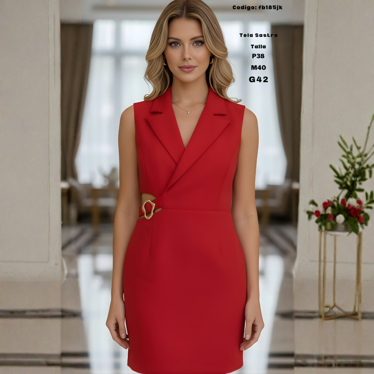 Vestido Sastre sin Mangas con Espalda Cruzada – Elegancia que Estiliza