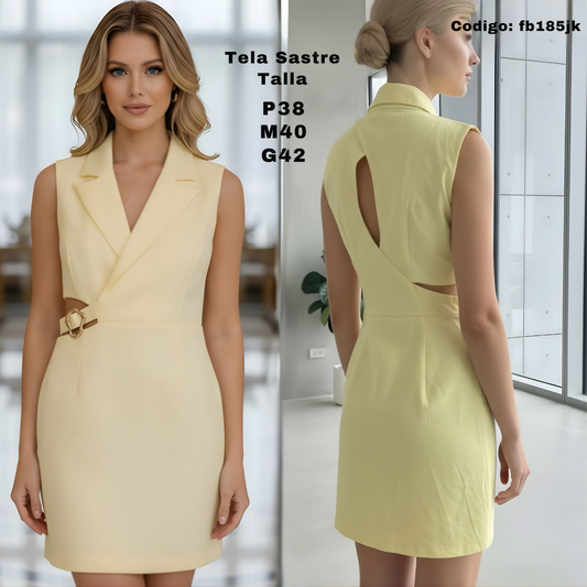 Vestido Sastre sin Mangas con Espalda Cruzada – Elegancia que Estiliza