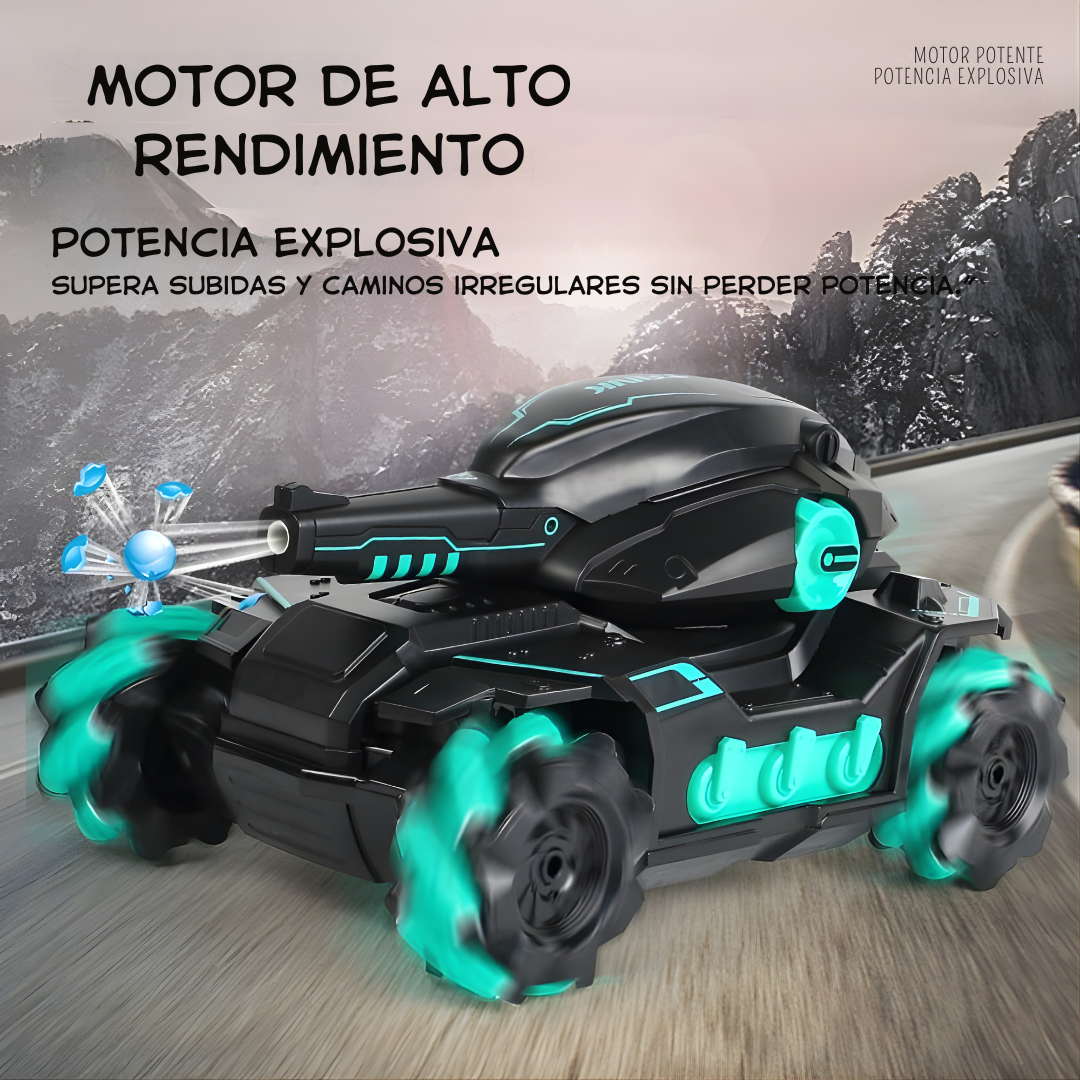 Tanque RC KYK 386 (1:20) con Luces – Doble Control (Control + Pulsera) y Bolitas de Silicona
