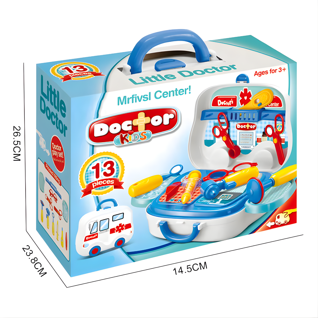 Maletín de Doctor Infantil 2-en-1 | Set Médico de Juguete Portátil