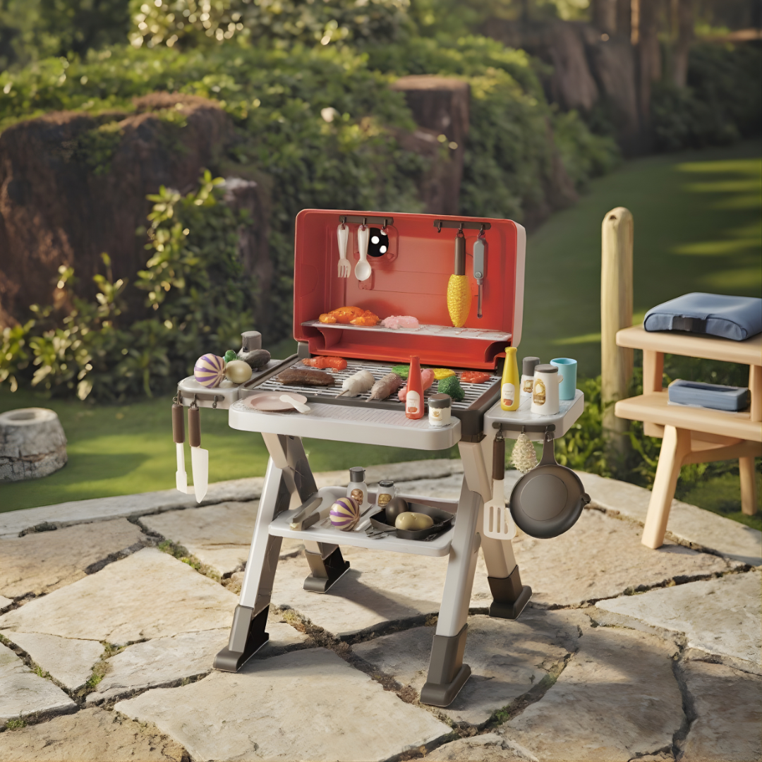 Parrilla Barbacoa Infantil 66 cm con Humo y Música | Cocina de Juguete DWI Dowellin