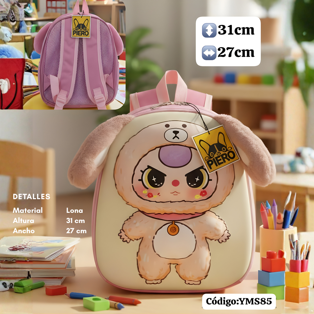 Mochila Infantil Animalitos de Ensueño 31x27 – Lona Peluche
